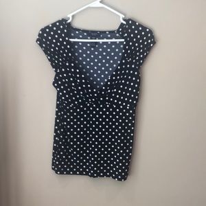 Dark blue and white polkadot